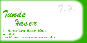 tunde haser business card